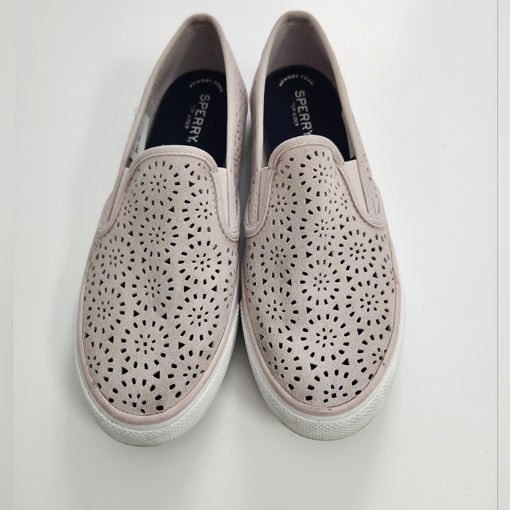 Women's Sperry Seaside Nautical Perforated Slip-On Sneaker Size 8.5